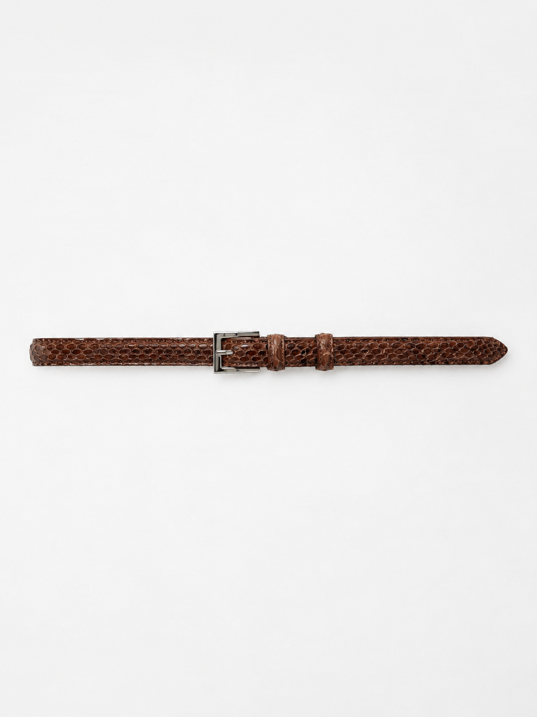 Brown Snakeskin Leather Belt