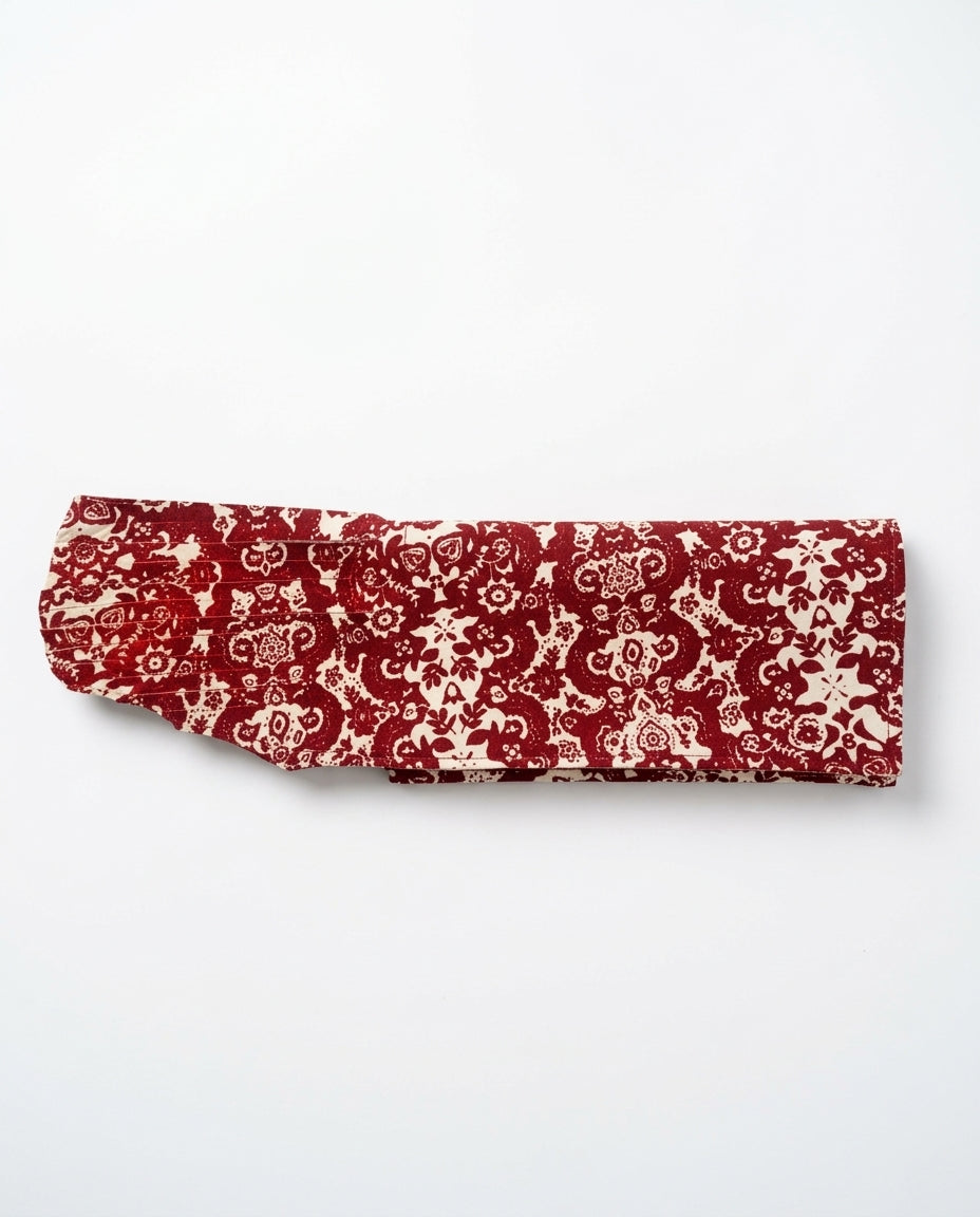 Clutch con frangie fantasia rosso e bianco