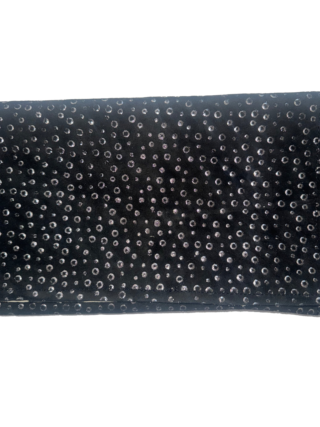 Clutch nera con lavorazione in argento