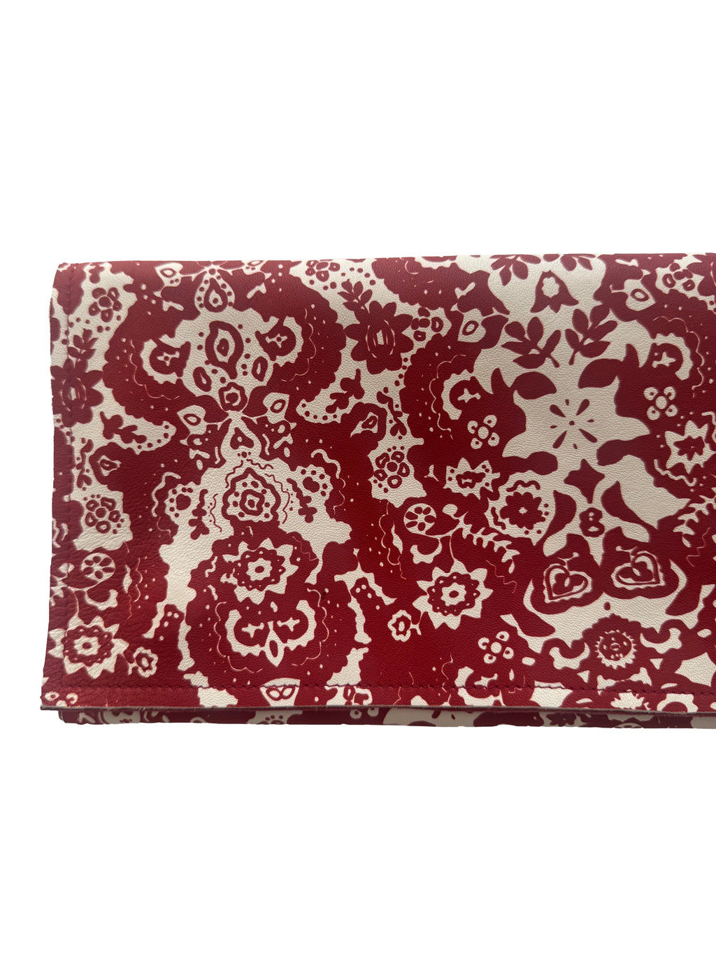 Clutch fantasia rosso e bianco