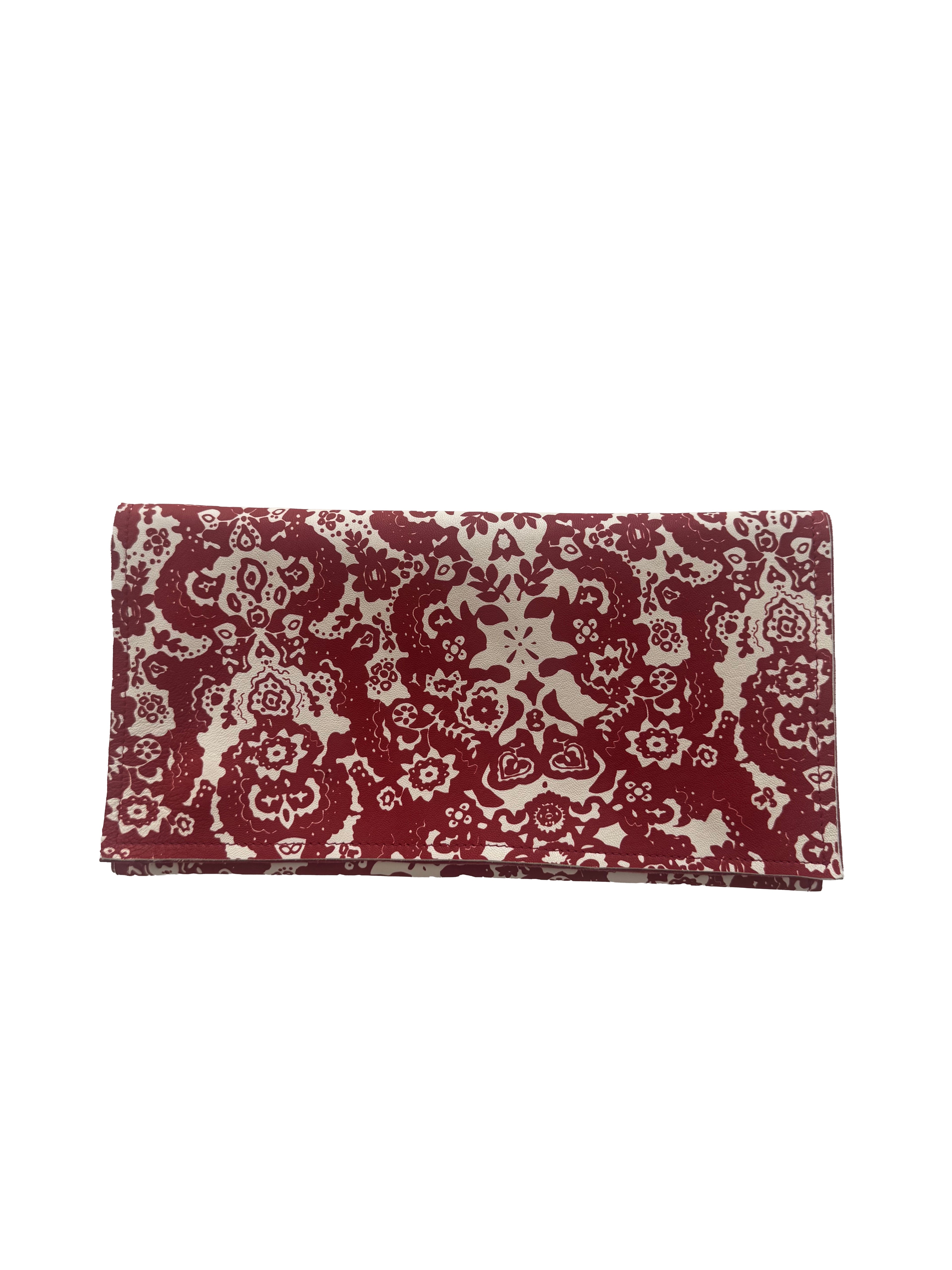 Clutch fantasia rosso e bianco